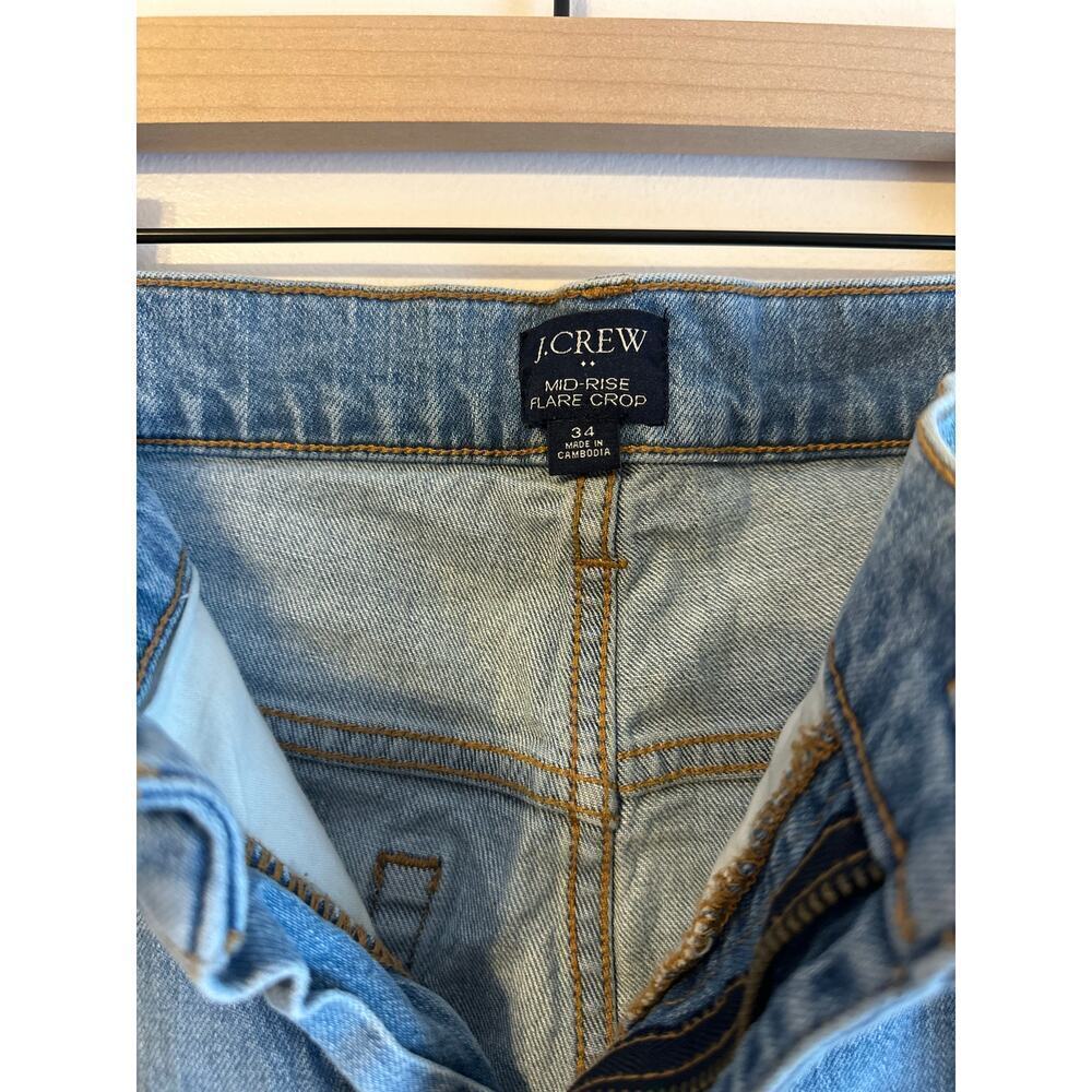J. Crew Mid Rise Flare Cropped Retro Stretch Plus Size Comfortable Jeans Size 34 - Picture 4 of 6